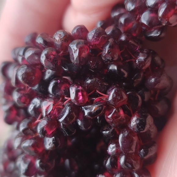 VTG 36" Raw Garnet Rope Necklace - Picture 2 of 5